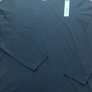 NWT Chico's Black Long Sleeve Touch of Cool Layering Tee Sz 2 or Lg